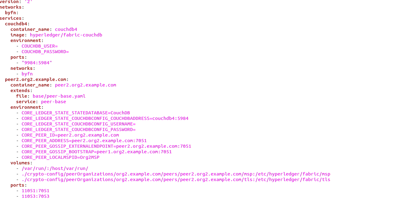 Configuration file for the new peer